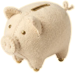 A felt piggy bank